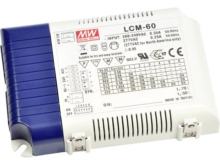 MeanWell LED-driver LED-schakelnetvoeding LCM-60DA