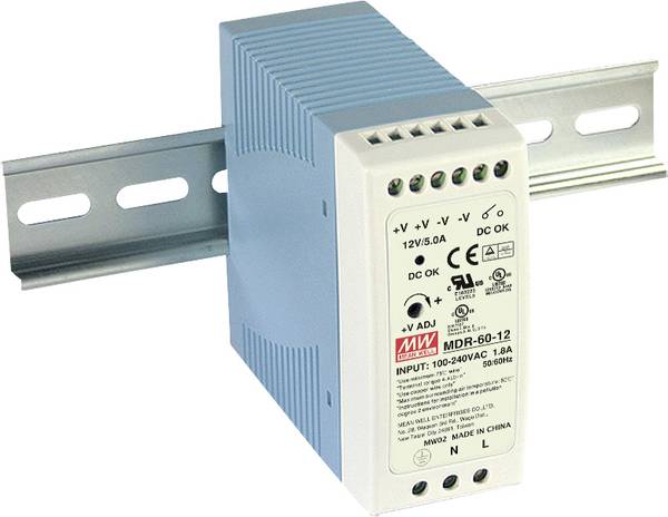 MEAN WELL MDR-60-12 DIN-rail netvoeding  12 V/DC 5 A 60 W Aantal uitgangen:1 x  Inhoud 1 stuk(s)