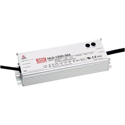 Mean Well HLG-120H-12A LED-driver, LED-transformator  Constante spanning, Constante stroomsterkte 120 W 10 A 12 V/DC PFC