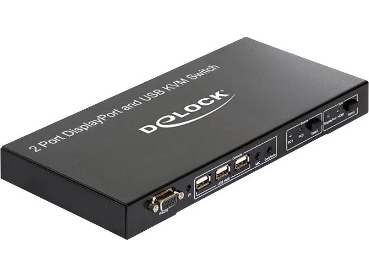 DeLOCK KVM Switch Delock 2 PCs -> 1 Monitor (DPort,HDMI,USB,connector) (11367)