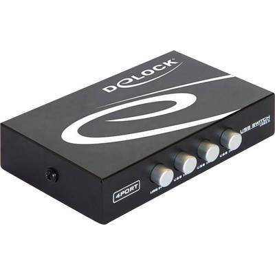 Delock 87634 4 poorten USB 2.0-schakelaar Zwart-0
