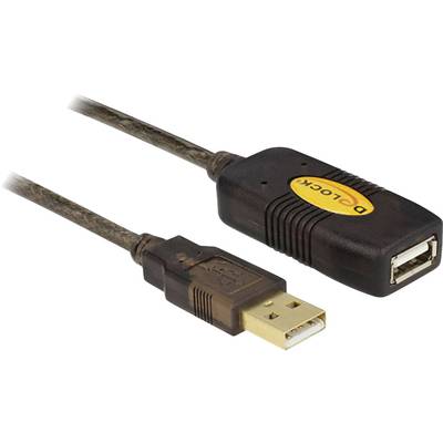 Delock USB-kabel USB 2.0 USB-A stekker, USB-A bus 30.00 m Zwart Vergulde steekcontacten, UL gecertificeerd 83453