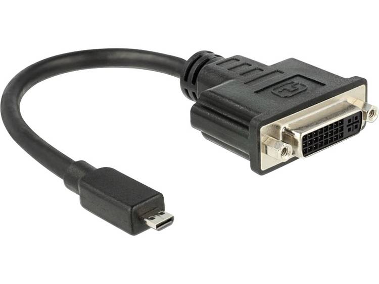 Delock HDMI-DVI Adapter [1x HDMI-stekker D micro => 1x DVI-bus 24+5-polig] Zwart