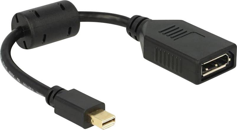 Adapterkabel met Mini-DisplayPort-stekker naar HDMI-aansluiting van zwart kunststof, toont aansluitingsmogelijkheden voor videoverbindingen.
