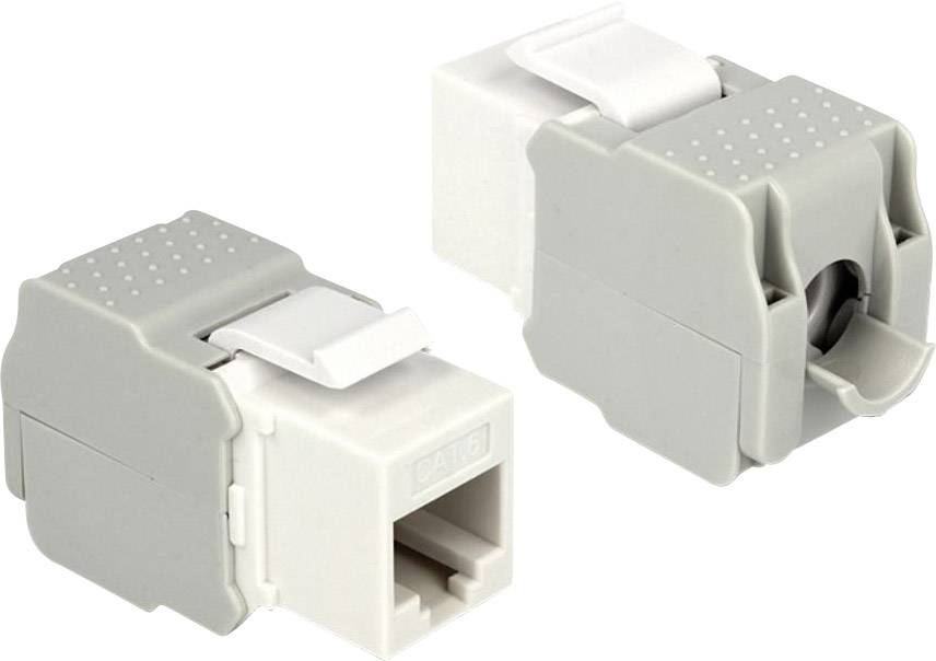 UTP CAT6 Gigabit Keystone module RJ45 - LSA (toolless) / wit/grijs