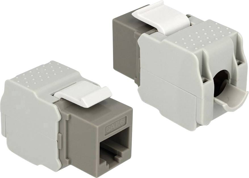 UTP CAT6 Gigabit Keystone module RJ45 - LSA (toolless) / grijs/grijs