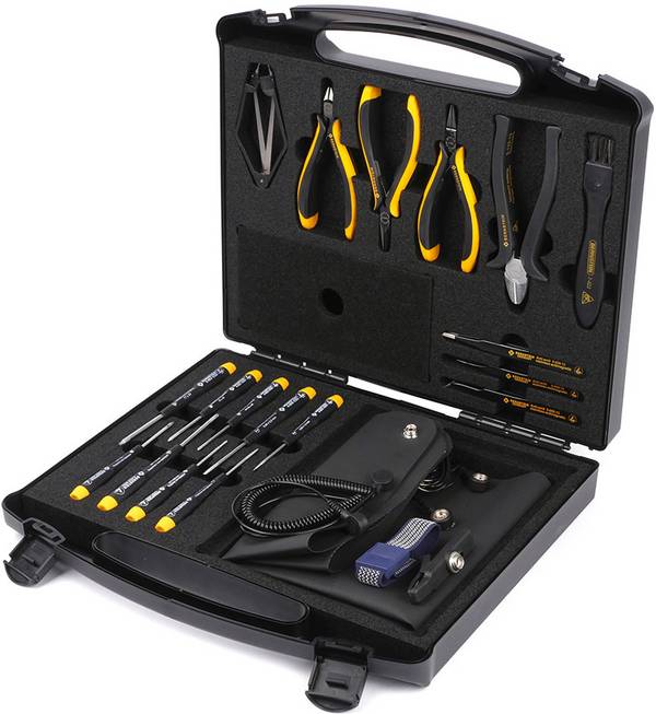 BERNSTEIN Tools for Electronics Bernstein Werkzeugfabrik 2280 Gereedschapsset ESD, Professioneel Incl. koffer 18-delig