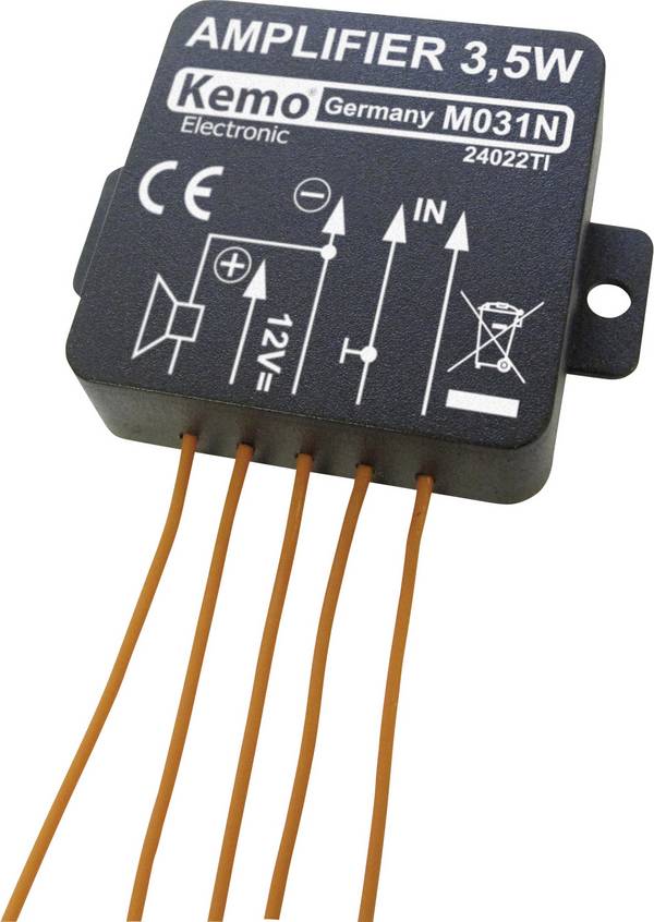 Kemo M031N Mono-versterker Module 5 V/DC, 6 V/DC, 9 V/DC, 12 V/DC 3.5 W