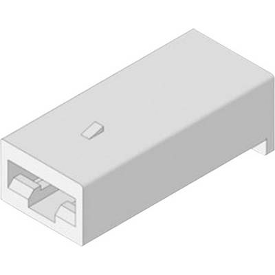 Een rechthoekige, grijze stekker met een metalen contact in het midden, geschikt voor elektrische verbindingen.