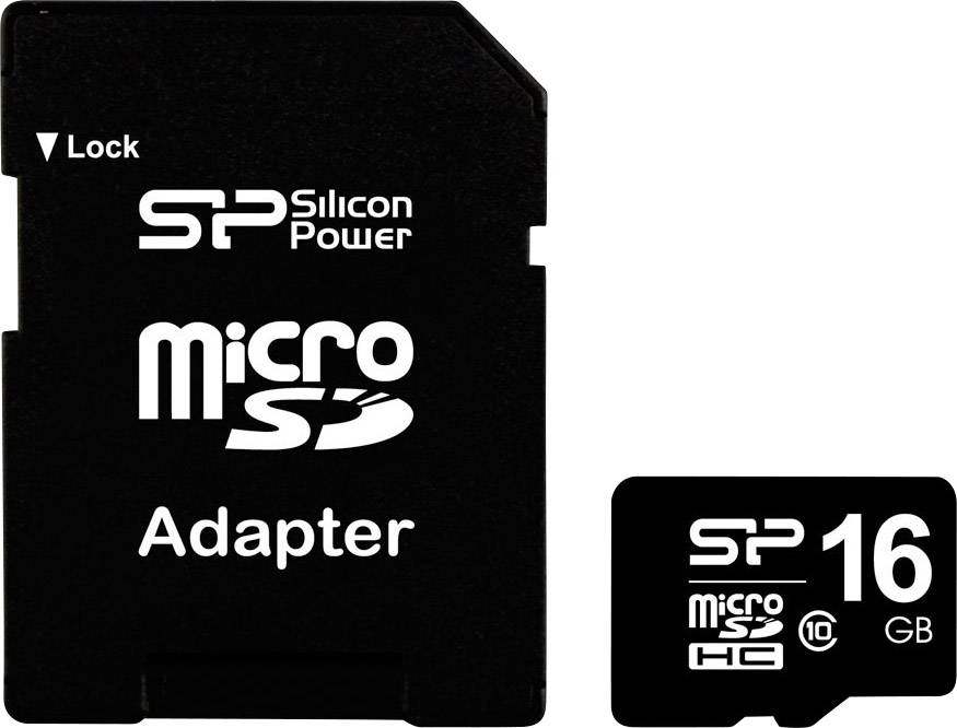 Silicon Power Micro SDHC incl. SD Adapter 16GB Class 10-0