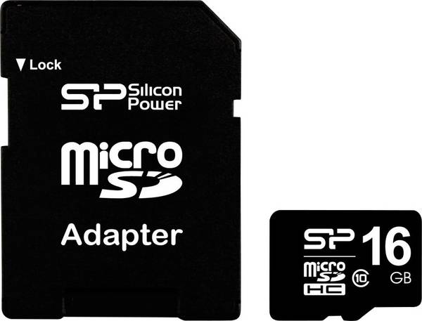 Silicon Power Micro SDHC incl. SD Adapter 16GB Class 10