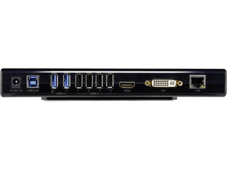 Renkforce USB 3.0 universeel docking-station met USB 3.0, USB 2.0, Gigabit-LAN, DVI- en HDMI-aanslui
