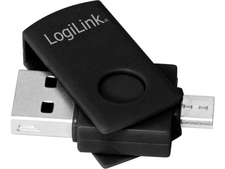 LogiLink USB 2.0 Adapter [1x USB 2.0 stekker micro-B 1x SD-kaartslot] Zwart Met OTG-functie