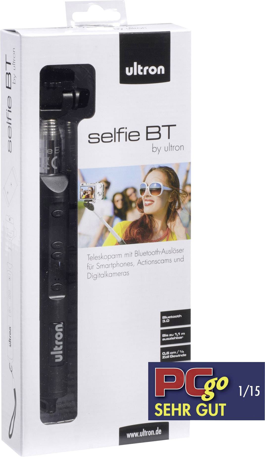 Ultron BT Selfiestick 8.5 cm 1/4 inch Zwart-3