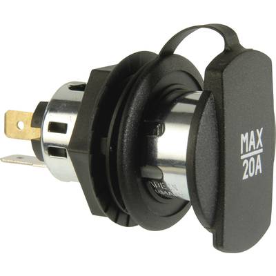 ProCar Powersteckdose Schraubgewinde sw 12-24V Power-contactdoos met spanhuls zwart Stroombelasting (max.): 20 A Geschik