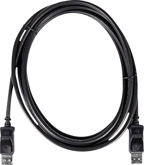 Een zwarte HDMI-kabel met twee standaardaansluitingen, opgerold en klaar voor gebruik voor video- of audioverbindingen.