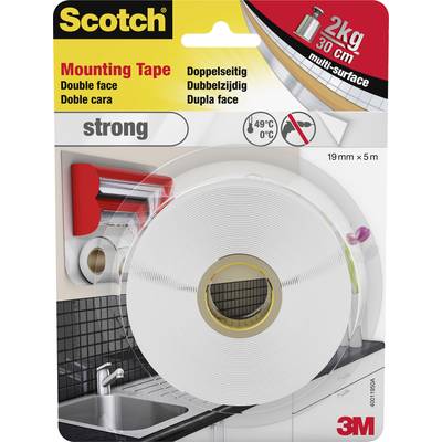 3M Scotch 40011950 Montagetape  Wit (l x b) 5 m x 19 mm 1 stuk(s)