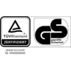 'Gecertificeerd TÜV Rheinland-zegel met GS-keurmerk voor veiligheid.'