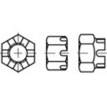 TOOLCRAFT  TO-9978708 Kroonmoeren M42   DIN 935   Staal  5 stuk(s)