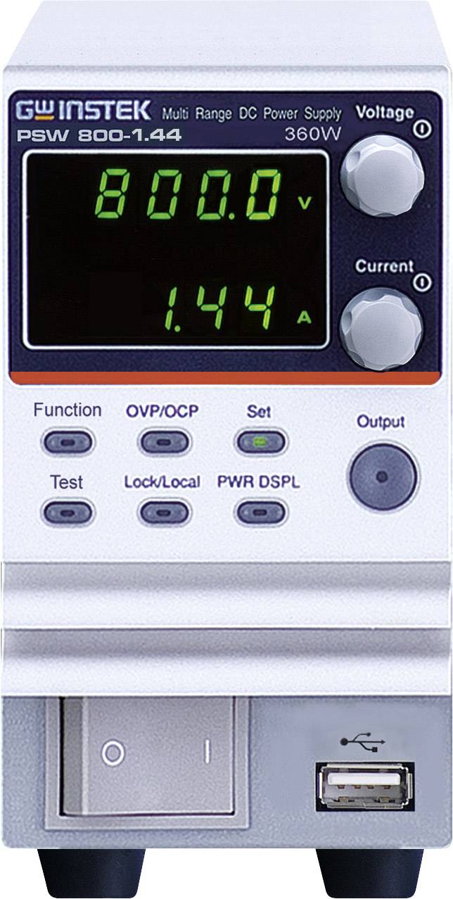 GW Instek PSW250-13.5 Labvoeding, regelbaar 0 - 250 0 - 13.5 A 1080 W LAN Master/Slave functie Aantal uitgangen: 1 x