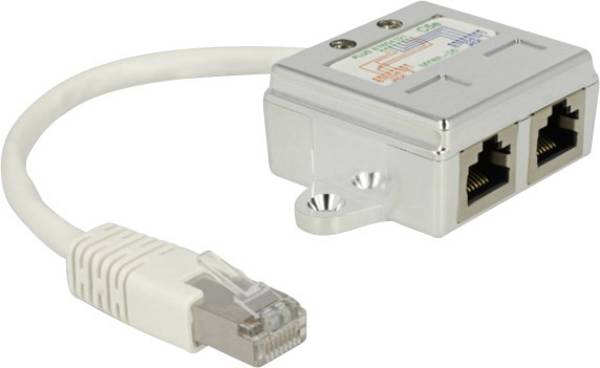 Delock RJ45 Netwerk Adapter CAT 5 [1x RJ45-stekker - 2x RJ45-bus] 15.00 cm Wit