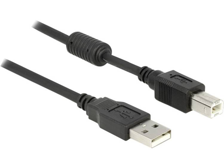 Delock USB 2.0 Aansluitkabel [1x USB 2.0 stekker A 1x USB 3.0 stekker B] 1 m Zwart Met Ferrietkern