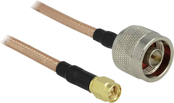 Delock WiFi-antenne Aansluitkabel [1x N-stekker - 1x SMA-stekker] 1.00 m Transparant-0
