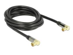 Delock Antenna Cable IEC Plug Angled > IEC Jack Angled RG-6/U 3 m black-1