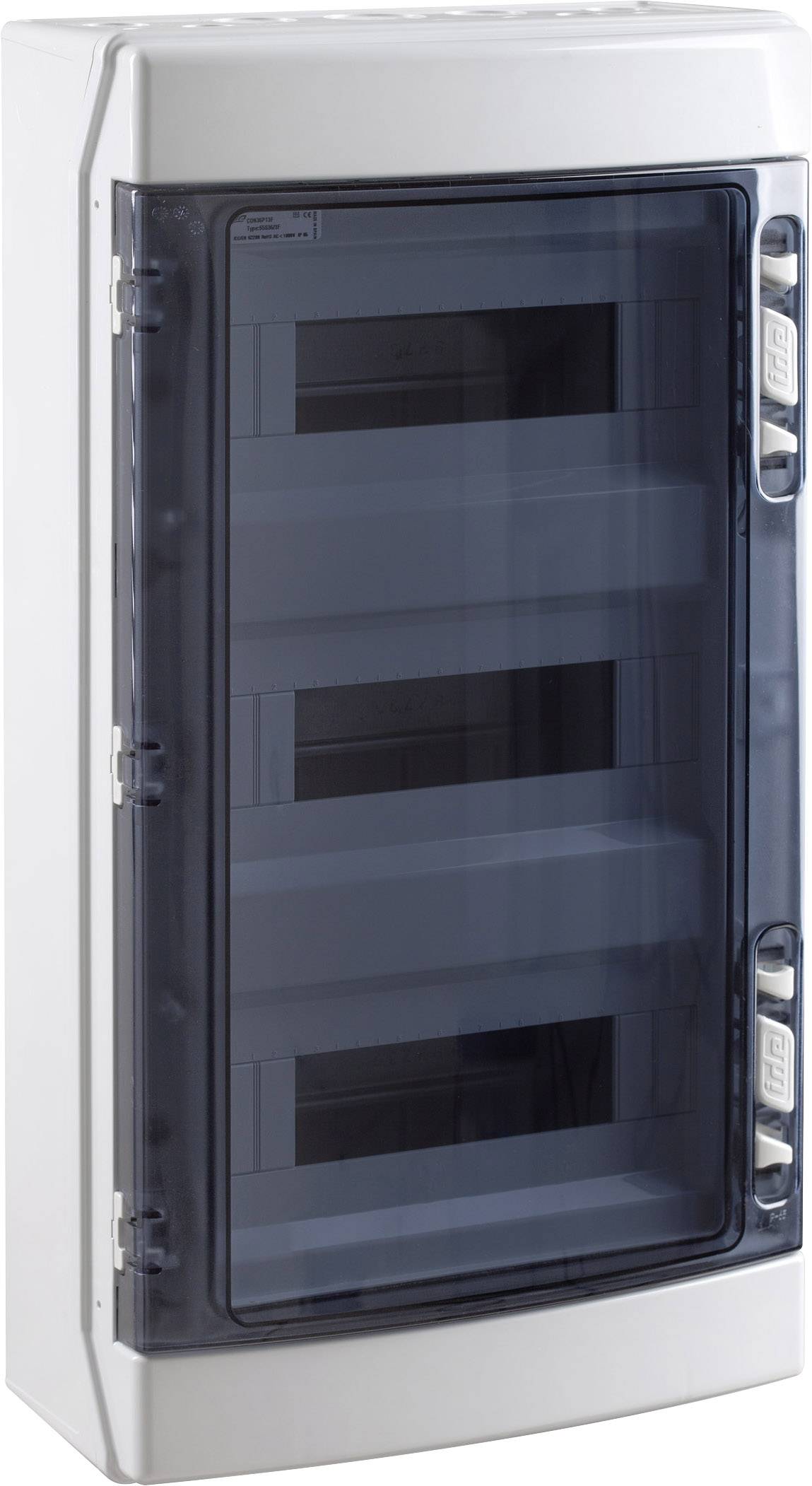 IDE CDN36PT3F/RR CDN36PT3F/RR Distributiekast Opbouw (op muur) Aantal groepen: 36 Aantal rijen: 3 Inhoud: 1 stuk(s)-0