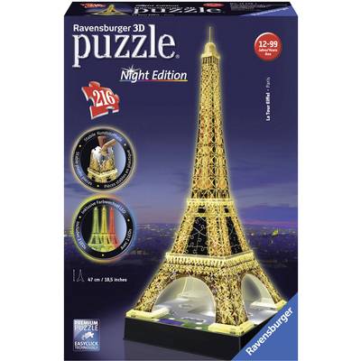 Ravensburger 12579 Eiffelturm bei Nacht Aantal puzzelstukjes: 216
