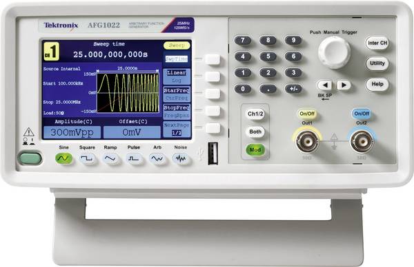 Tektronix AFG1022 Functiegenerator Kalibratie (ISO) 0.000001 Hz - 25 MHz 2-kanaals Arbitrair, Driehoek, Puls, Blok, Sinus, Ruis