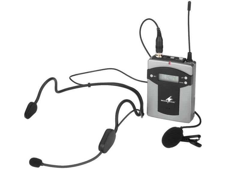 Monacor TXA-800HSE Headset Spraakmicrofoon Radiografisch, Draadloos Metalen behuizing, Schakelaar