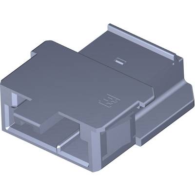 Een grijs, rechthoekig elektronisch onderdeel met aansluiting.