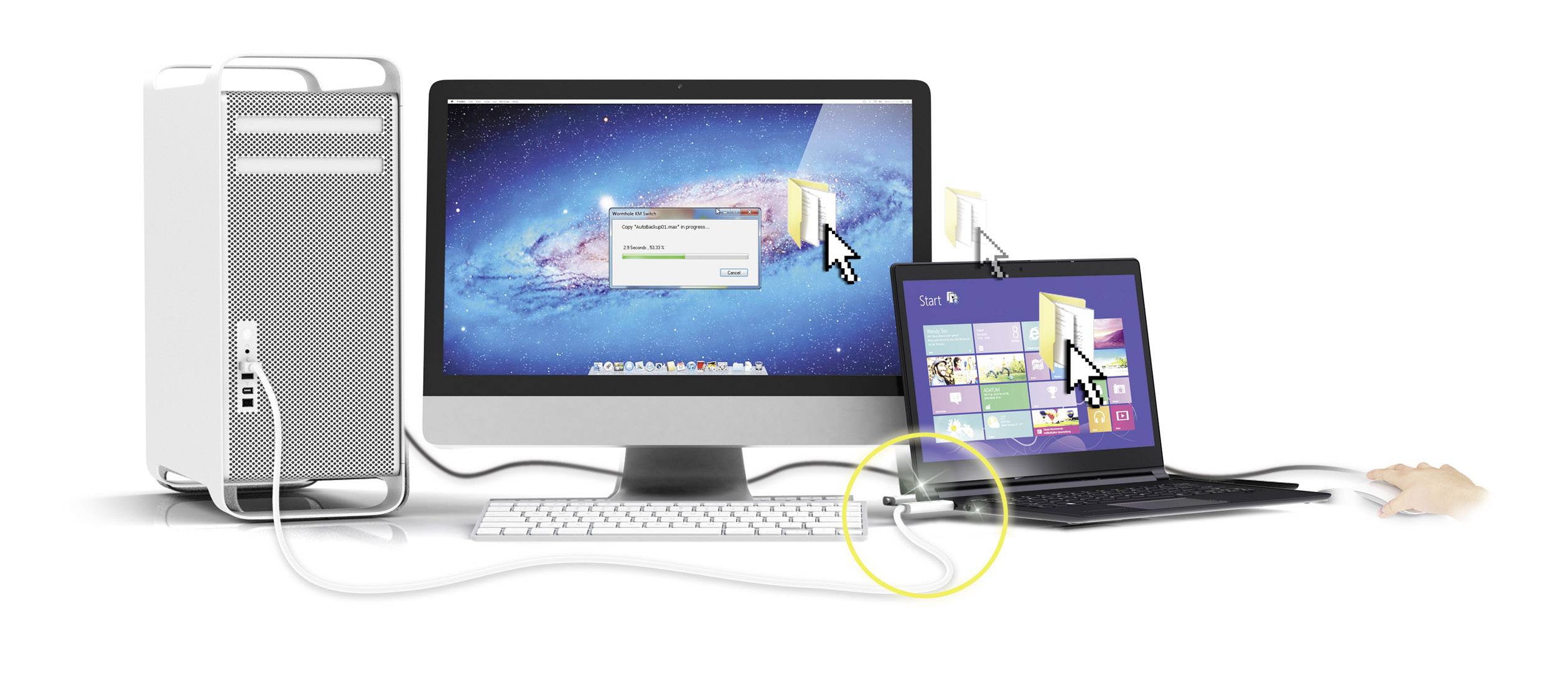 j5create KVM Aansluitkabel [1x USB 3.2 Gen 1 stekker A (USB 3.0) - 1x USB 3.2 Gen 1 stekker A (USB 3.0)] 1.50 m Wit-1