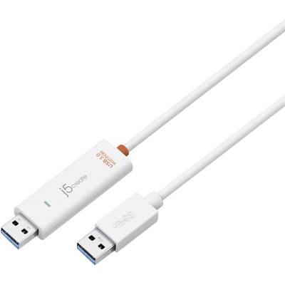 j5create KVM Aansluitkabel [1x USB 3.2 Gen 1 stekker A (USB 3.0) - 1x USB 3.2 Gen 1 stekker A (USB 3.0)] 1.50 m Wit 