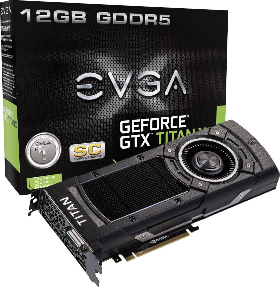 EVGA Videokaart Nvidia GeForce GTX TITAN X 12 GB GDDR5RAM PCIe DVI