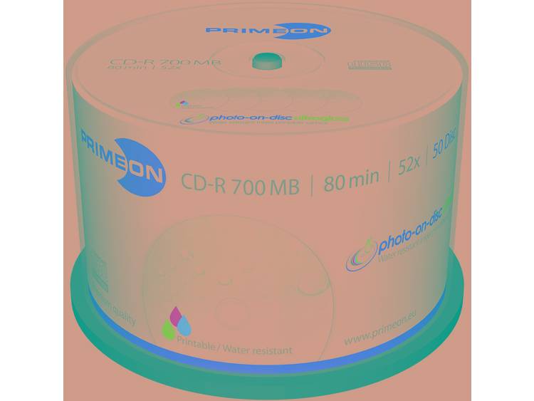 Primeon 2761109 CD-R 80 disc 700 MB 50 stuks Spindel Bedrukbaar