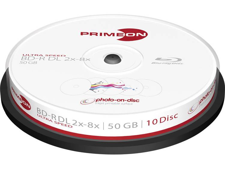 Blu-ray BD-R DL disc 50 GB Primeon 2761312 10 stuks Spindel