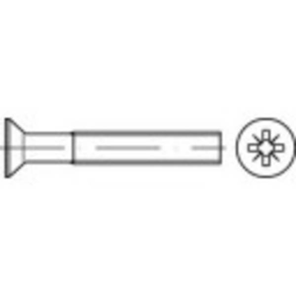 TOOLCRAFT 1065963 Verzonken schroeven M2.5 4 mm Kruiskop Pozidriv DIN 965 RVS A2 1000 stuk(s)