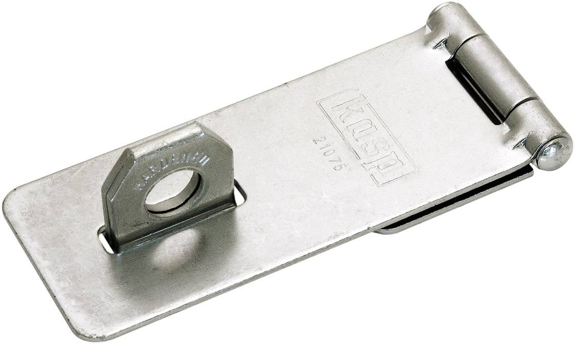 Metalen scharnier met oog, geschikt om af te sluiten. Geschikt voor het beveiligen van deuren of luiken.