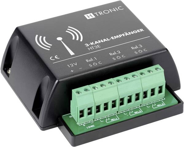 H-Tronic HT3E Radiografische ontvanger  3-kanaals Frequentie: 868.35 MHz 12 V/DC