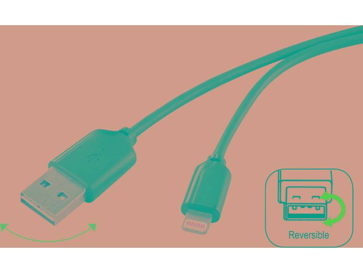 Renkforce iPad-iPhone-iPod Datakabel-Laadkabel [1x Apple dock-stekker Lightning 1x USB 2.0 stekker A
