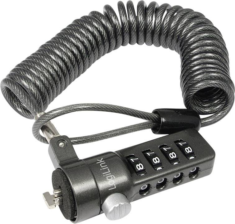 LogiLink Laptopslot Cijferslot Uittrekbaar 180 cm NBS004-0