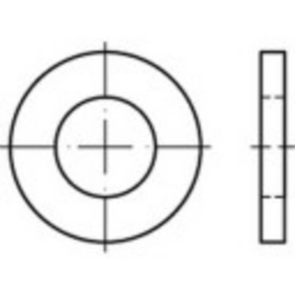 Onderlegring 12 mm 25 mm   Staal Galvanisch verzinkt 100 stuk(s) TOOLCRAFT  135781