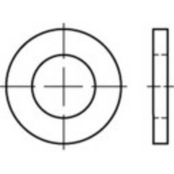 Onderlegring 9 mm 16 mm   Staal Galvanisch verzinkt 250 stuk(s) TOOLCRAFT  135854
