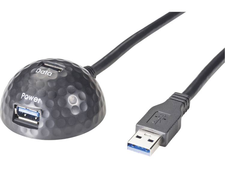 Renkforce USB 3.0 Verlengkabel [1x USB 3.0 stekker A 1x USB 3.0 bus A] 1.80 m Zwart