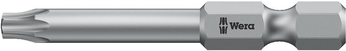 Torx-schroevendraaierbit van metaal met 'Wera'-logo, geschikt voor schroefwerkzaamheden bij Torx-schroeven.