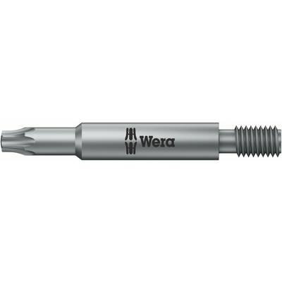Bit-schroef met Torx-profiel en buitendraad. Fabrikantlogo aan de zijkant. Gereedschap voor nauwkeurig schroeven.