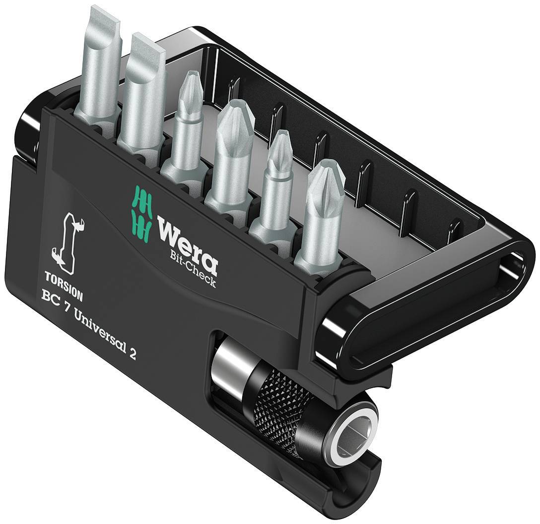 Wera 8000-6/TZ Bit-Check 05056155001 Bitset 7-delig Plat, Kruiskop Phillips, Kruiskop Pozidriv Torsion zone