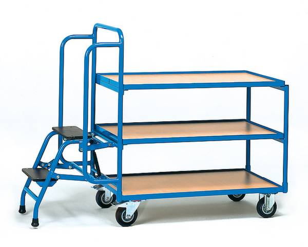 Fetra Hauptartikel 2106 Orderpickwagen   Staal Poedercoating Laadvermogen (max.): 250 kg Stralend blauw (RAL 5007)